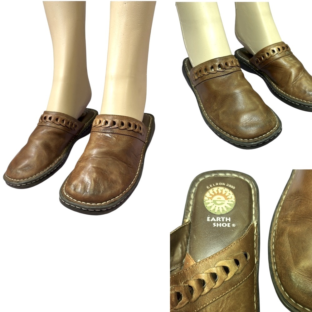 Earth Shoe Gelron 2000 Mile Leather Upper Maple Clogs Shoes Womens 8